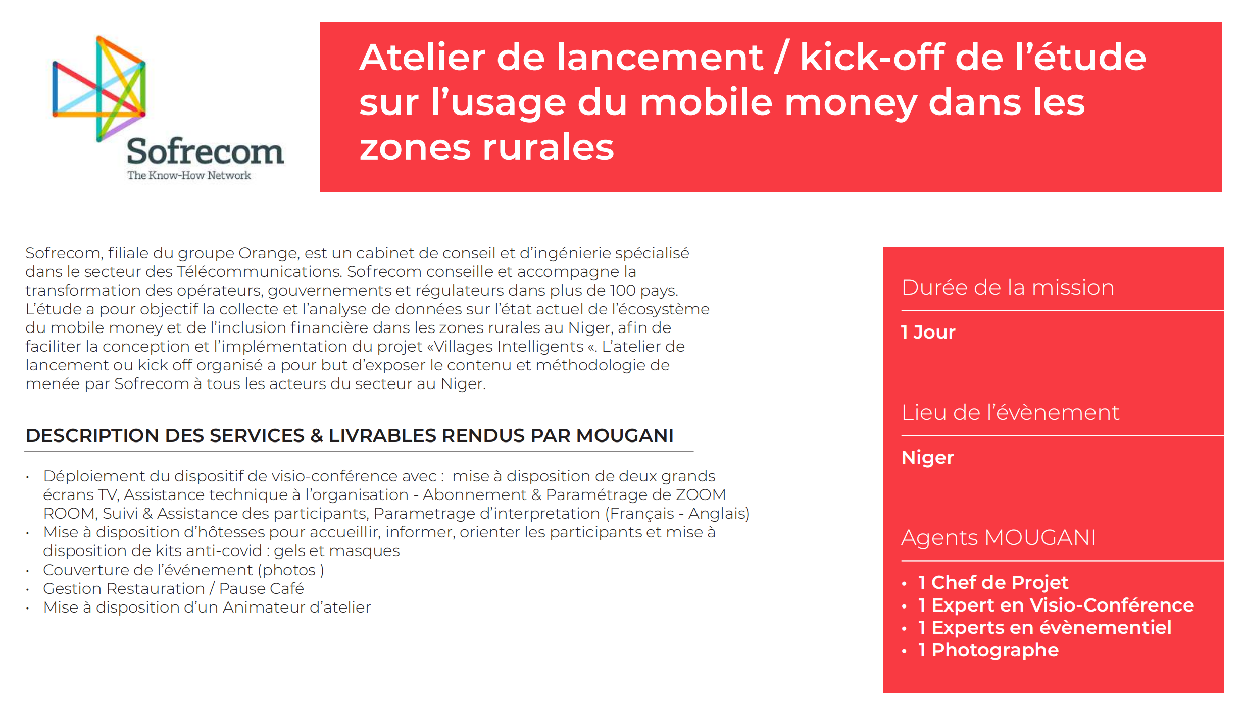 Atelier Kick-off Usage du mobile money