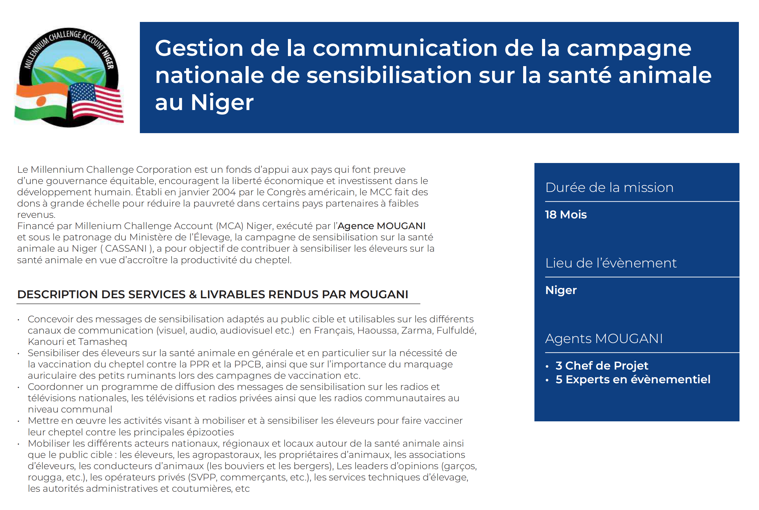 Campagne de Communication & Sensibilisation - MCA